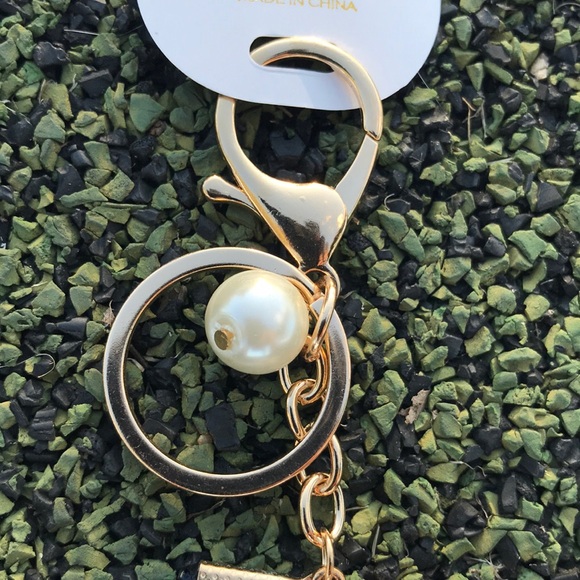 Bee Racer Stripe Key Ring Purse Charm - Picture 5 of 6